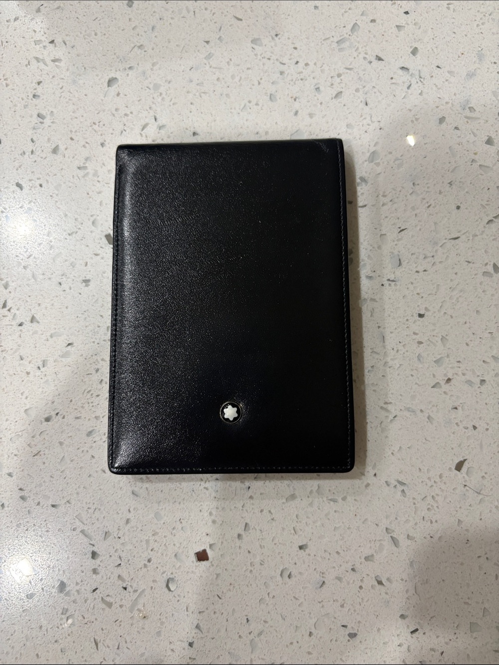 Mont Blanc Leather compact journal with Signature Star Emblem - Black